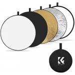 K&F Concept K&F 110cm round reflector Light diffuser 5 in 1 foldable multi-disc with tote bag - translucent, sil – Zboží Živě