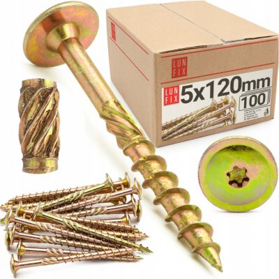 Tesařské vruty 5x120 TORX s talířovou hlavou, 100 ks – Hledejceny.cz