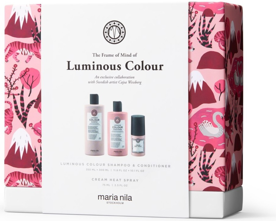Maria Nila Luminous Colour šampon 350 ml + kondicionér 300 ml + sprej 75 ml dárková sada