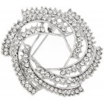 Biju brož asymetrický kruh s broušenými kamínky čirá 9001693 – Zboží Dáma