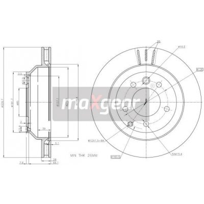 Brzdový kotouč PORSCHE zadní CAYENNE TOUAREG 986479095 MAXGEAR – Hledejceny.cz