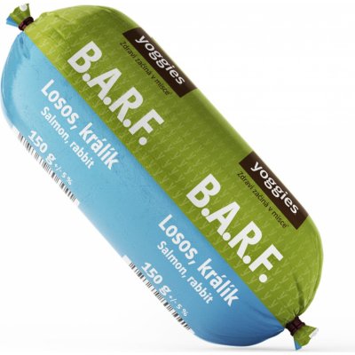 Yoggies B.A.R.F. Losos a králík s probiotiky 12 x 150 g – Sleviste.cz