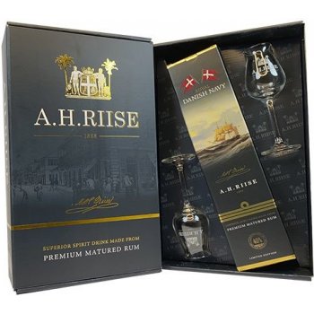A.H. Riise Royal Danish Navy 40% 0,7 l (dárkové balení 2 sklenice)