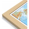 Nástěnné mapy Maps International Svět - nástěnná fyzická mapa 135 x 85 cm Varianta: mapa v dřevěném rámu, Provedení: Pegi přírodní