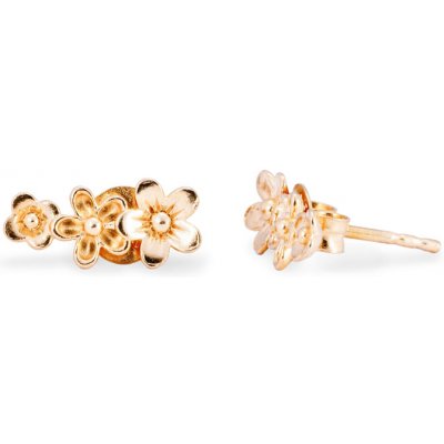 Šperkyyy dámské zlaté náušnice ve tvaru květy GE000004 – Zboží Mobilmania
