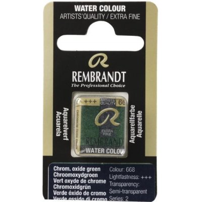 Rembrandt mistrovská akvarelová barva půlpánvička 668 Chrom. Ox. Green – Hledejceny.cz