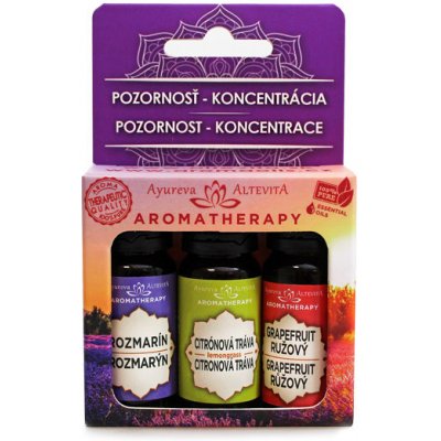 Altevita Set olejů Pozornost a Koncentrace 3 x 10 ml + usb difuzér 2GO – Hledejceny.cz