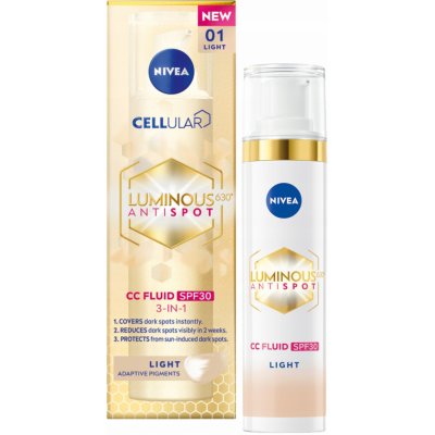 Nivea Luminous630 CC krém 3 v 1 světlý s OF 30 40 ml – Zboží Dáma