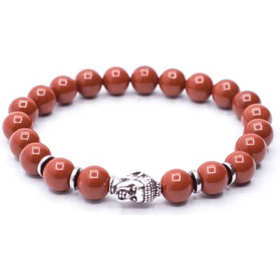 Milujeme Kameny Jaspis červený s korálkem Buddhy náramek kulička NBK95 – Zboží Mobilmania