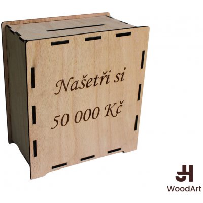 Woodenfuture Dřevěná pokladnička s vlastním motivem – Zboží Dáma