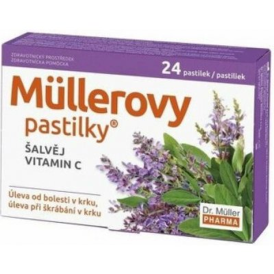 Dr. Müller Müllerovy pastilky se šalvějí a vitaminem C 24 pastilek – Hledejceny.cz