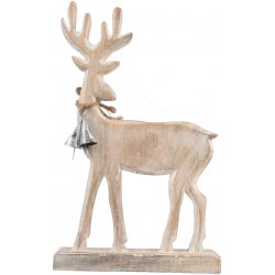 4Home Dekorace z mangového dřeva Nordic Reindeer, 33 cm