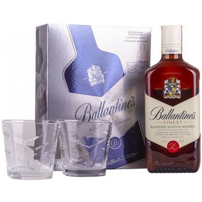 Ballantines Finest 40% 0,7 l (dárkové balení 2 sklenice) – Zbozi.Blesk.cz