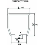 Radecco Vodící profily (6m) - Bez povrchové úpravy Rozměr: 136x142 mm (8 velkých koleček) – Zbozi.Blesk.cz