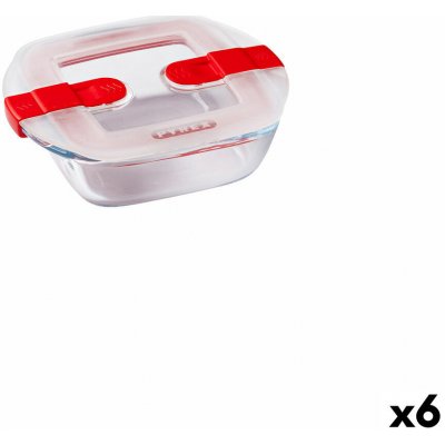 pyrex Hermetická krabička na oběd Pyrex Cook & Heat 15 x 12 x 4 cm 350 ml průhledné sklo (6 kusů) – Zbozi.Blesk.cz