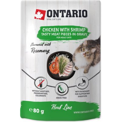 Ontario Herb Cat Chicken with Shrimps 80 g – Hledejceny.cz