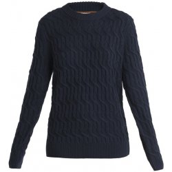 Icebreaker Wmns Merino Cable Knit Crewe Sweater, Midnight Navy