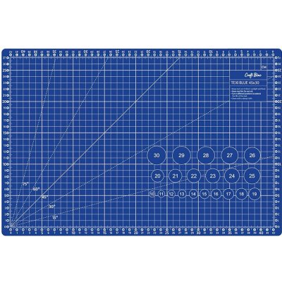 STRIMA Řezací podložka na látky, patchwork TEXI BLUE S, samosvorná, modrá, 45x30cm, vel. S , tloušťka 3mm – Sleviste.cz