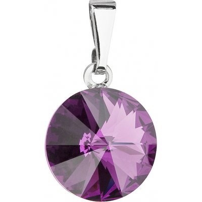 Evolution Group CZ Přívěsek bižuterie se Swarovski krystaly fialový kulatý 54001.3 amethyst