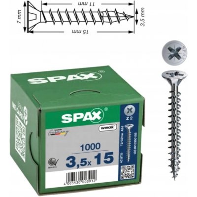 Šrouby Spax 1081010350155 3,5x15 mm 1000 kusů – Hledejceny.cz