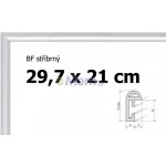 BFHM Plastový rám 29,7x21cm A4 stříbrný – Zboží Dáma