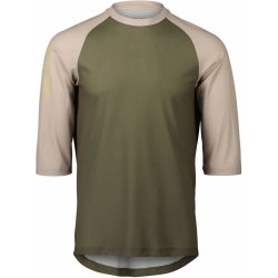 POC W's MTB Pure 3/4 Jersey - Epidote Green/Light Sandstone Beige