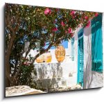 Obraz 1D - 100 x 70 cm - Old ceramic vessels in Apollonia village on Sifnos island in Greece. Staré keramické nádoby ve vesnici Apollonia na ostrově Sifnos v Řecku. – Zbozi.Blesk.cz