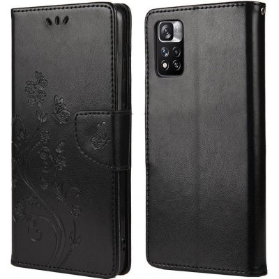 Flower PU kožené peněženkové pouzdro na mobil Xiaomi Redmi Note 11 Pro 4G/5G - černé – Zboží Živě Flower PU kožené peněženkové pouzdro na mobil Xiaomi Redmi Note 11 Pro 4G/5G - černé – Zboží Živě