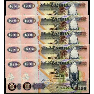 10x Zambie (P 38f) 100 Kwacha (2006) - UNC – Hledejceny.cz