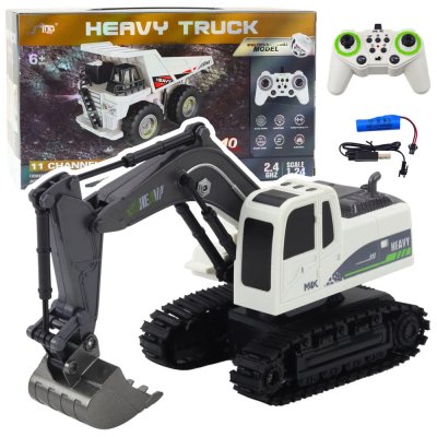 Lean Toys RC pásový bagr se světlem a zvuky bílý 1:24 – Hledejceny.cz