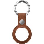 AirTag klíčenka AlzaGuard Genuine Leather Keychain pro Airtag sedlově hnědá (AGD-AKL003C) – Zboží Živě