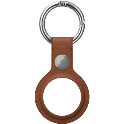 AirTag klíčenka AlzaGuard Genuine Leather Keychain pro Airtag sedlově hnědá (AGD-AKL003C) – Zboží Živě