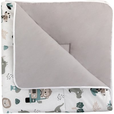 Bomimi HRACÍ deka bavlna oboustranná pojízdná zoo šedá – Zboží Dáma