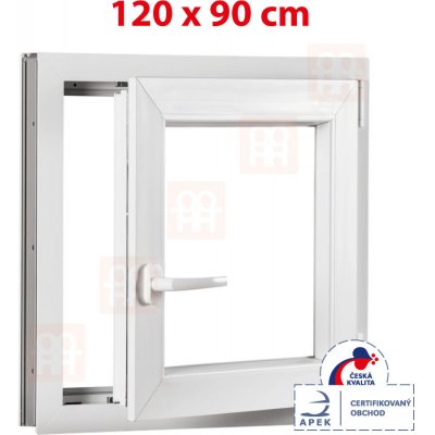 OKNA HNED Plastové okno 90 x 120 cm (900 x 1200 mm) bílé otevíravé i sklopné pravé – Sleviste.cz