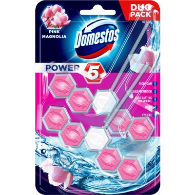 Domestos Power 5 WC tuhý blok Pink Magnolia 2 x 55 g – Zboží Mobilmania