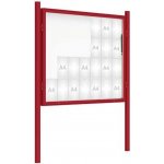 PROCITY Venkovní vitrína model 2000 28 x A4, červená, včetně sloupků | Zboží Auto