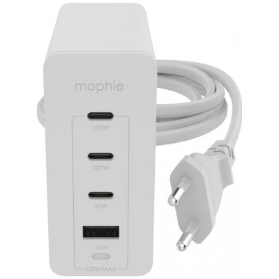 Mophie GaN speedport Wall Charger 120W 3xUSB-C, 1xUSB-A (white) – Hledejceny.cz