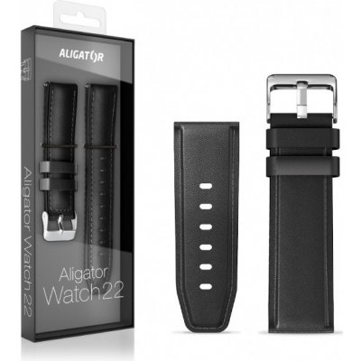 Aligator Watch Straps 22 kůže/silikon řemínek, BLK 22AW0006 – Zbozi.Blesk.cz