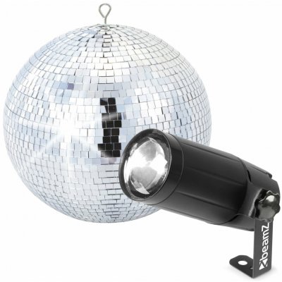 BeamZ Zrcadlová koule 30 cm s LED bodovým světlem – Hledejceny.cz