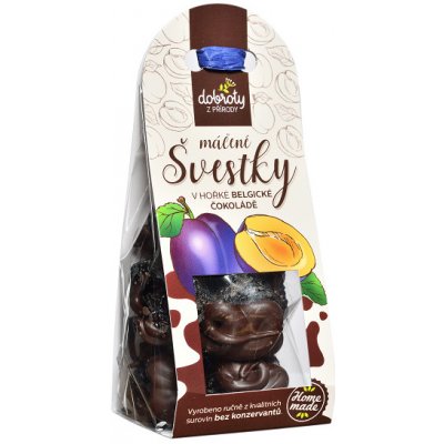 Dobroty z přírody Sušené ovoce v hořké belgické čokoládě Švestky 100 g