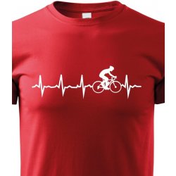 dětské tričko tep cyklisty, červená