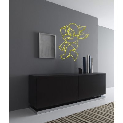 WALLVINIL Samolepky na zeď - Andělíček Barva: Černá, rozměry 42x55 cm – Hledejceny.cz