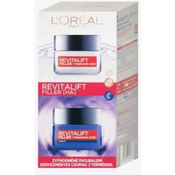 L'Oréal Paris Revitalift Filler HA denní pleťový krém Revitalift Filler HA 50 ml + noční pleťový krém Revitalift Filler HA 50 ml dárková sada