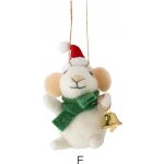 Bloomingville Plstěná vánoční ozdoba Peo Mouse Green Wool F, zelená barva, textil – Sleviste.cz