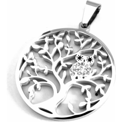 Steel Jewelry Přívěsek strom života se sovičkou z chirurgické oceli PR160215 – Zboží Mobilmania