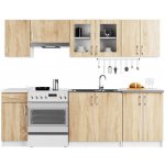 DobreSny Kuchyňská linka Lima 2,4 m s vitrínou Dub Sonoma / Bílá – Zbozi.Blesk.cz