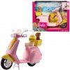 Výbavička pro panenky MATTEL Barbie Skútr pro panenku set s helmou a pejsem v krabici 25frp