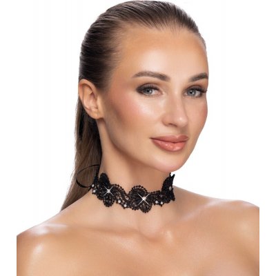 Cottelli Lace Choker with Pearls & Gems Black – Sleviste.cz