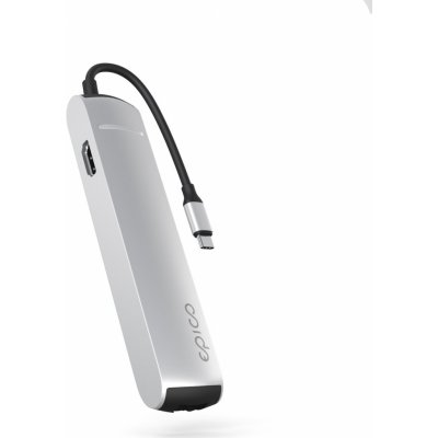 Epico 6v1 Slim Hub 8K s USB-C konektorem - stříbrná 9915112100069 – Zboží Živě