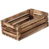 Úložný box ČistéDřevo Opálená dřevěná bedýnka 34 x 20 x 12 cm II